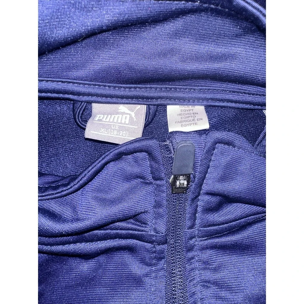 Puma Boys Size XL 18-20 Full Zip Track Jacket Navy/White‎